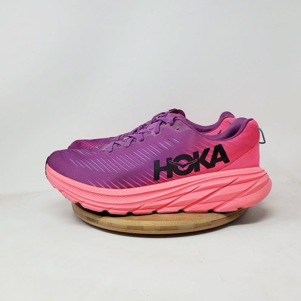 Hoka One One Rincon 3 Shoes Womens 9.5 Purple Pink Walking Running Sneaker